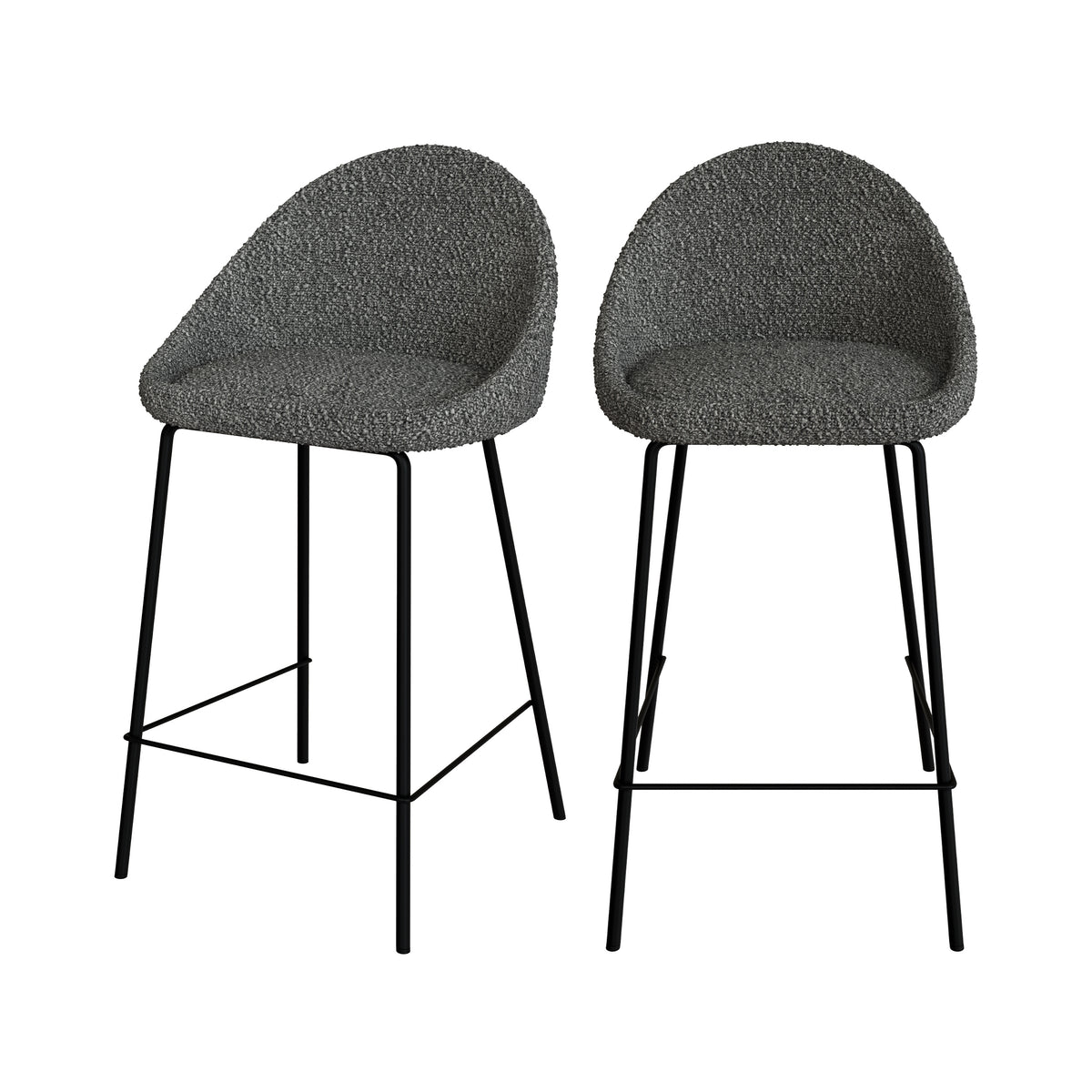 chaise de bar 65cm misty tissu gris
                            
