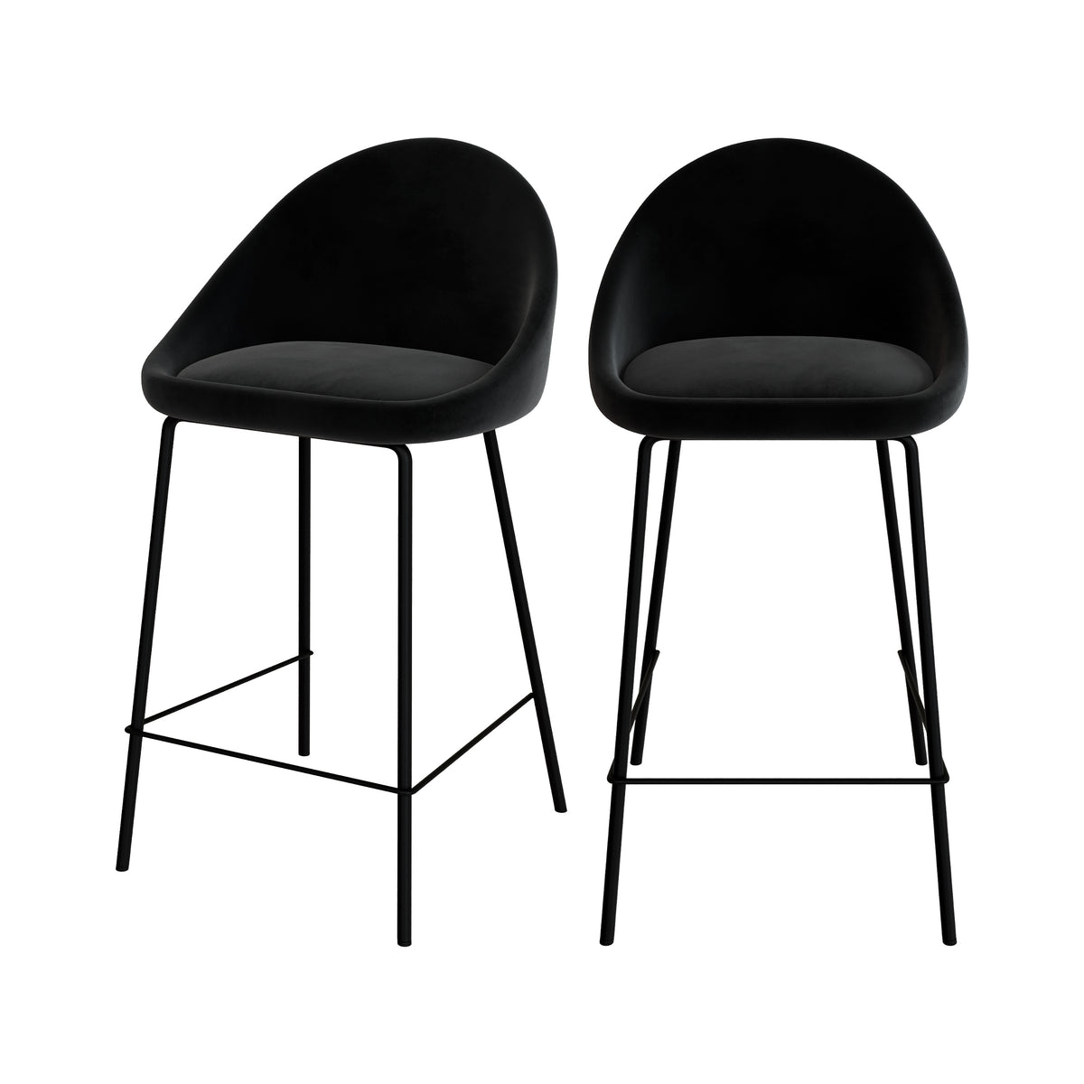 chaise de bar misty velours noir