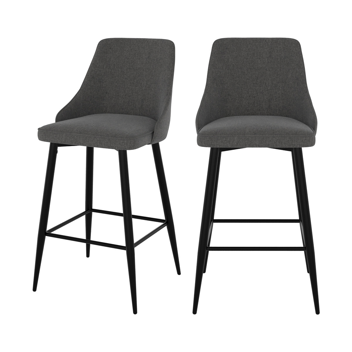 chaise de bar pipo en tissu gris fonce