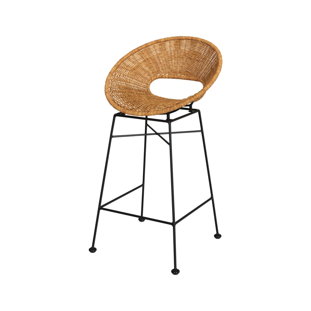 sedia da bar rava in rattan intrecciato 65 cm set di 2