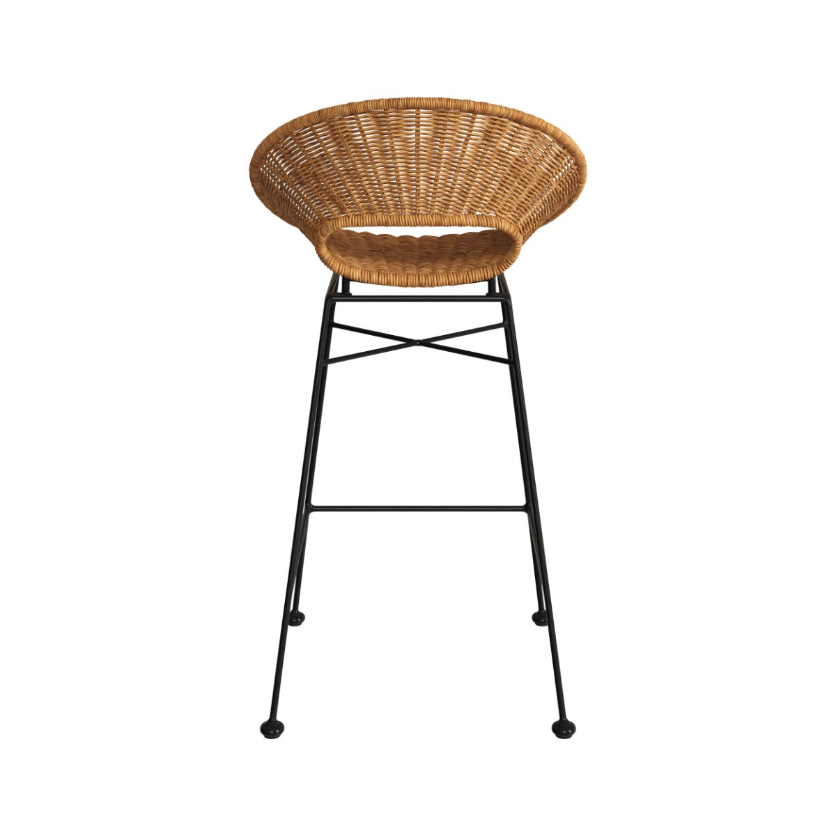 sedia da bar rava in rattan intrecciato