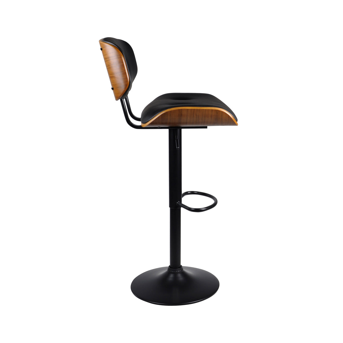 chaise de bar reglable en cuir synthetique noir