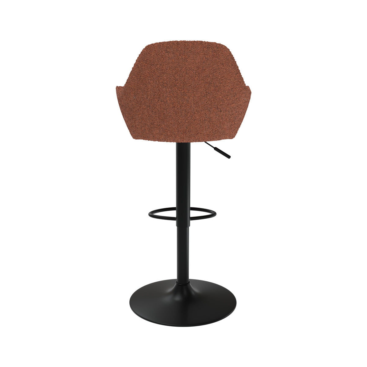 chaise de bar rouge brique pied metal noir mat adam