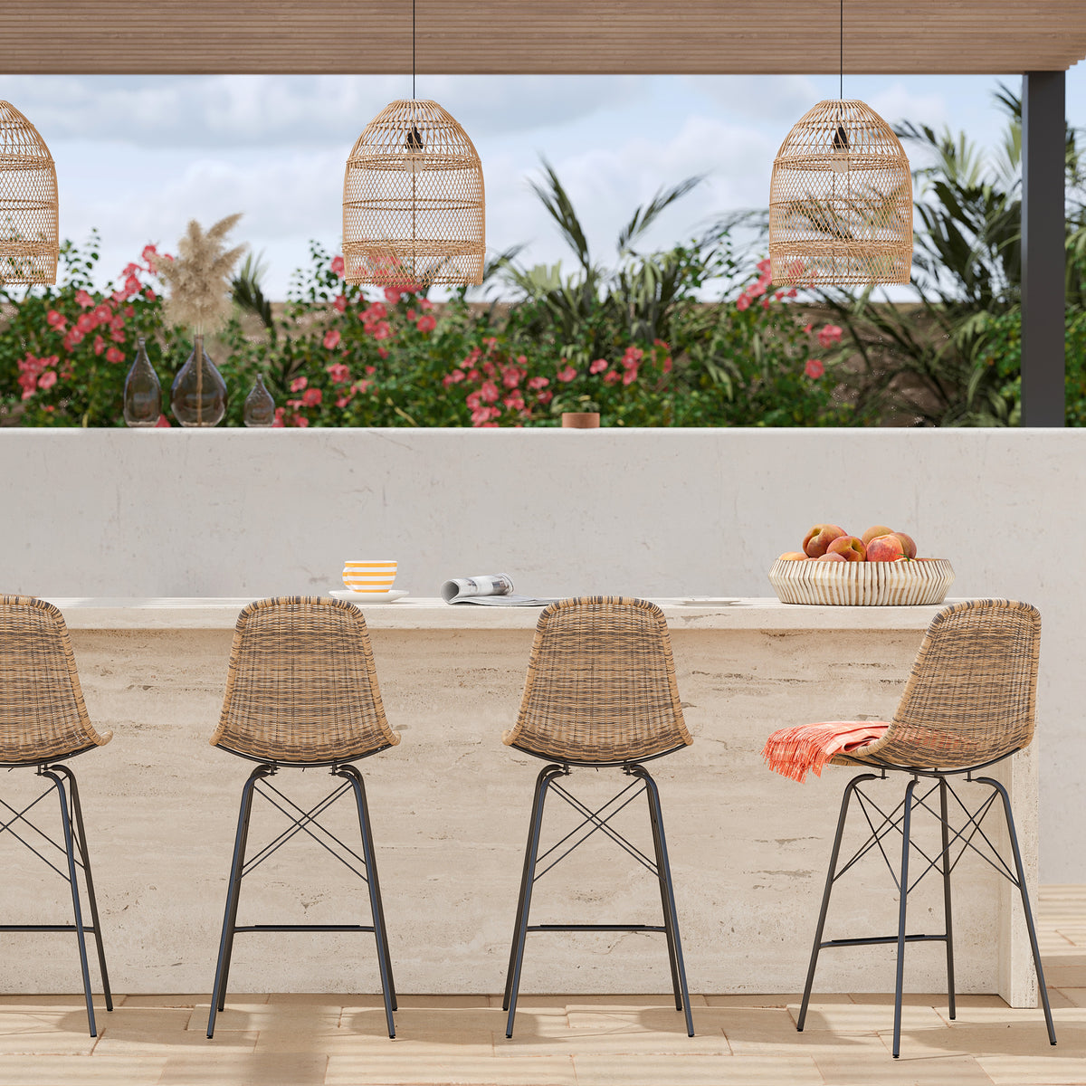 chaise de bar tiptur lot de 2 resine