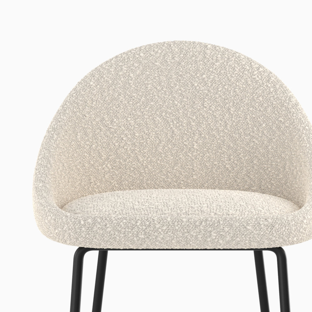 chaise de bar tissu boucle blanc 65 cm misty