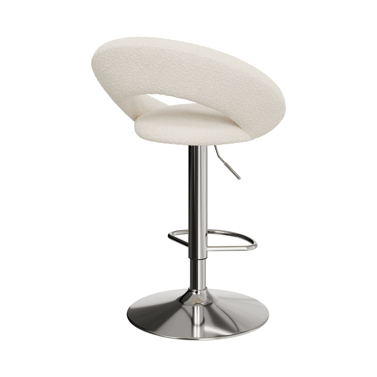 sedia da bar in tessuto crema boucle cloclo regolabile