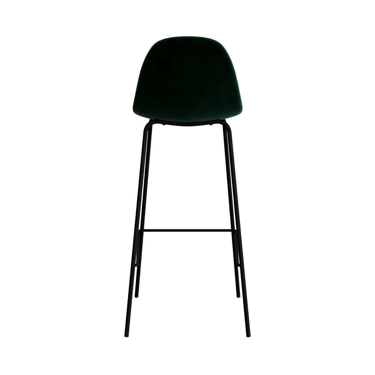chaise de bar henrik velours vert fonce pied metal noir 75cm
                            
