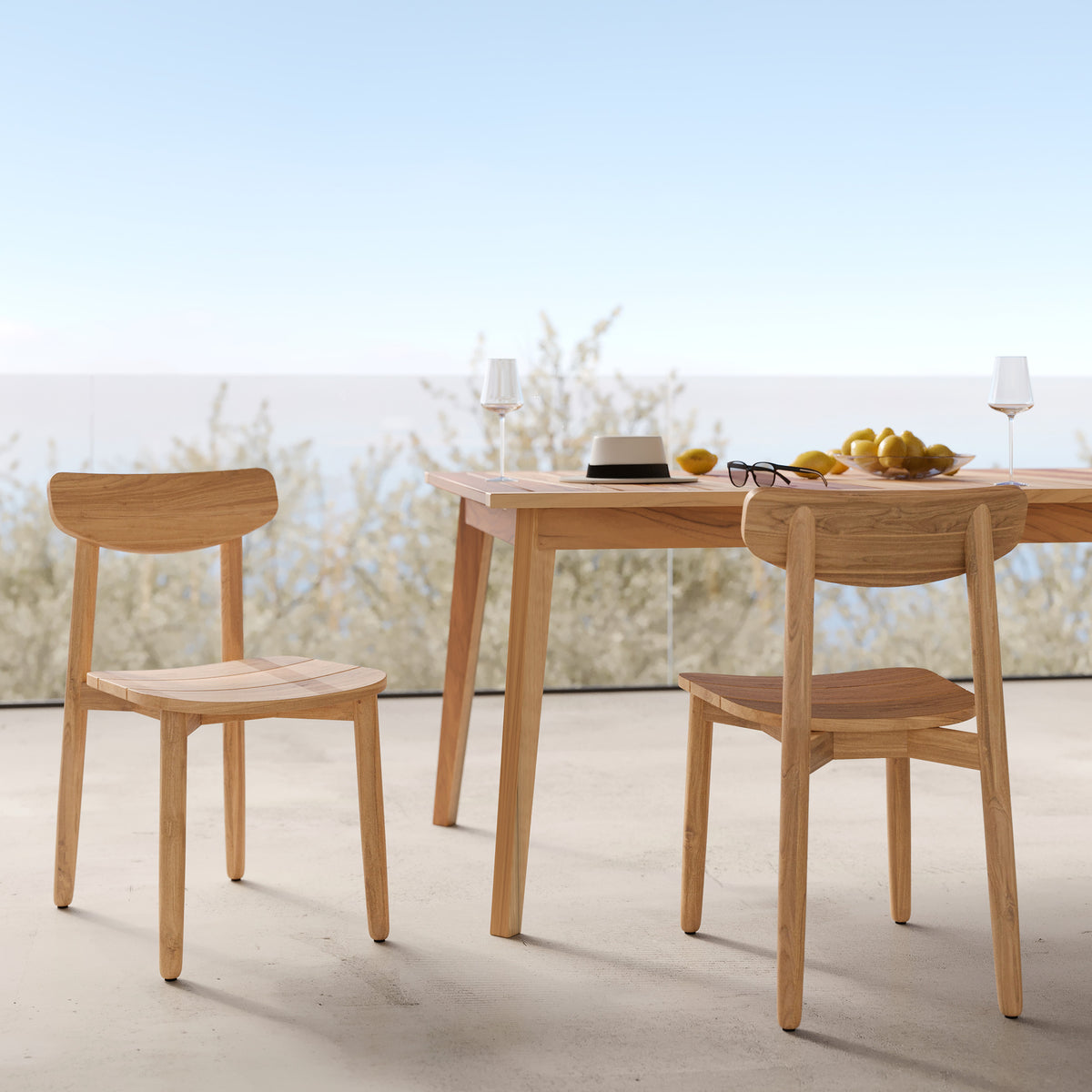 chaise de jardin bois de teck recycle lot de 2 lufy rdv deco