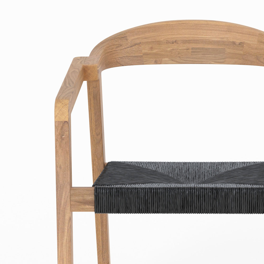 chaise de jardin bois teck rotin synthetique noir malio rdv deco