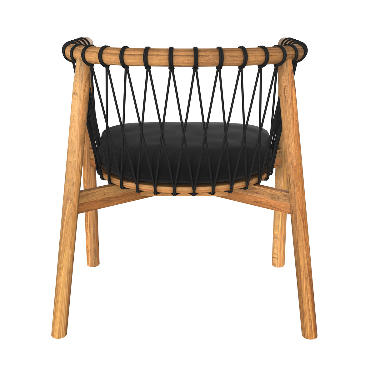 chaise de jardin en bois de teck yago et tissu noir