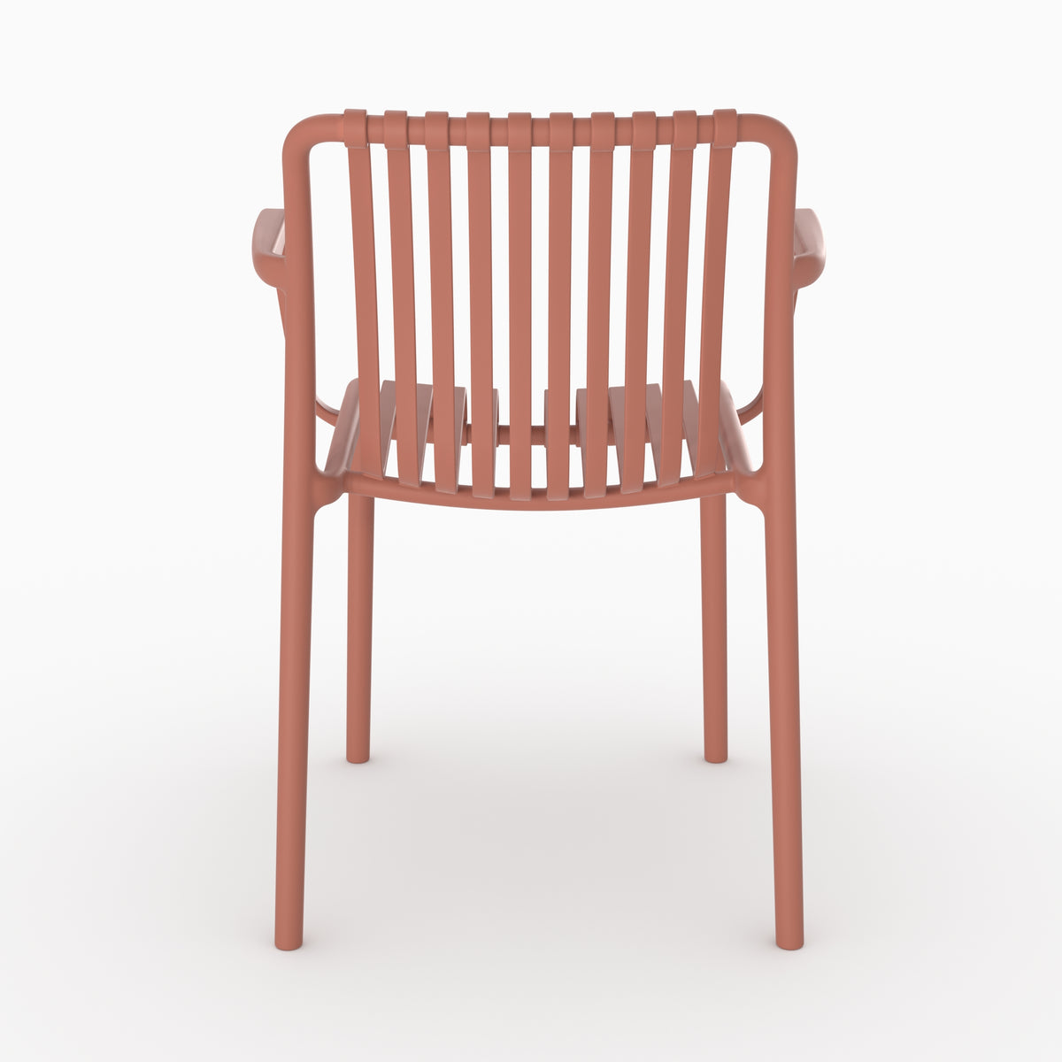 Chaise de jardin Ivy terracotta vue directe accoudoirs