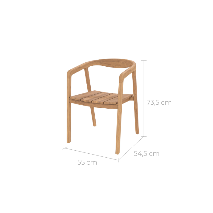chaise de jardin kora en bois de teck clair