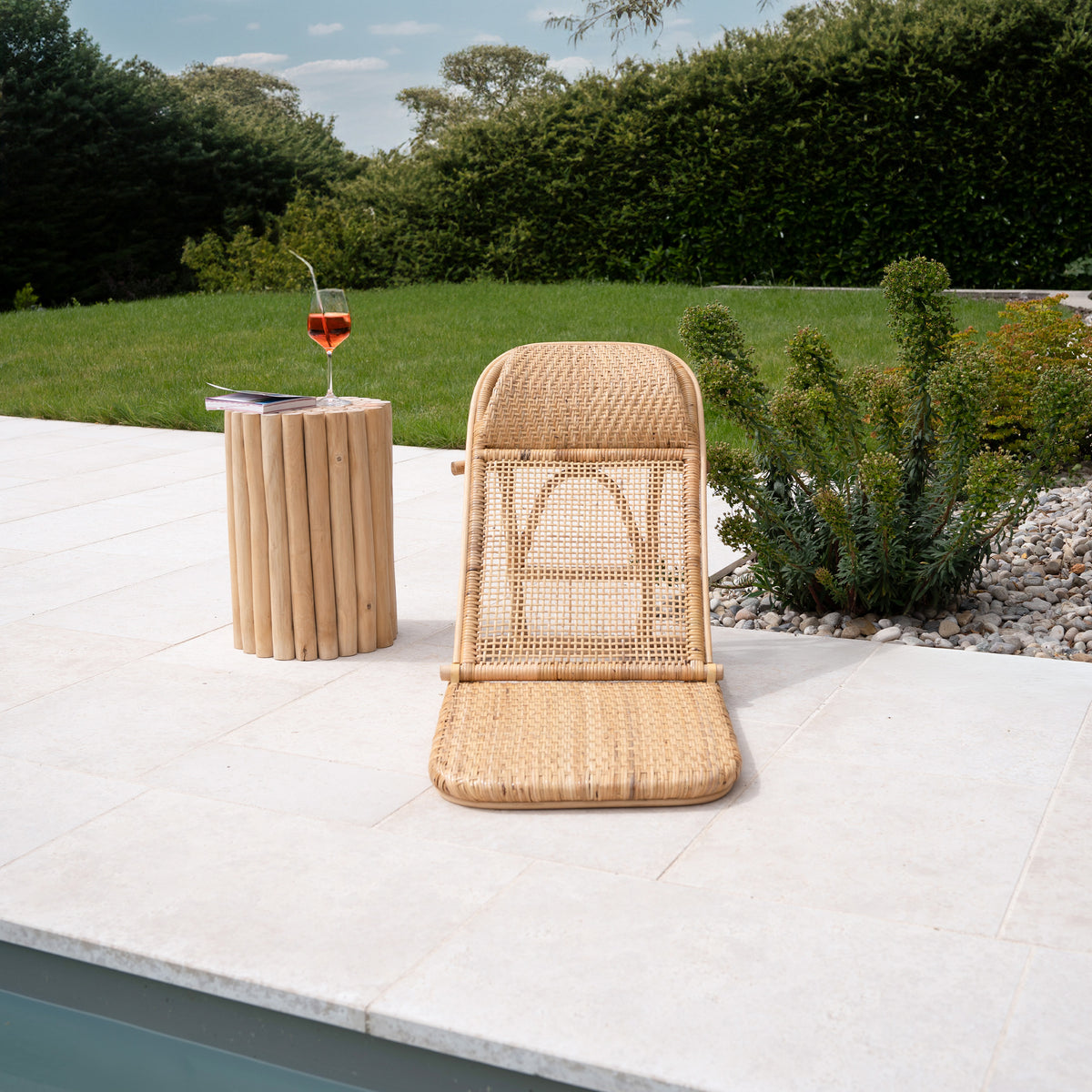chaise de plage pliable favignana rotin