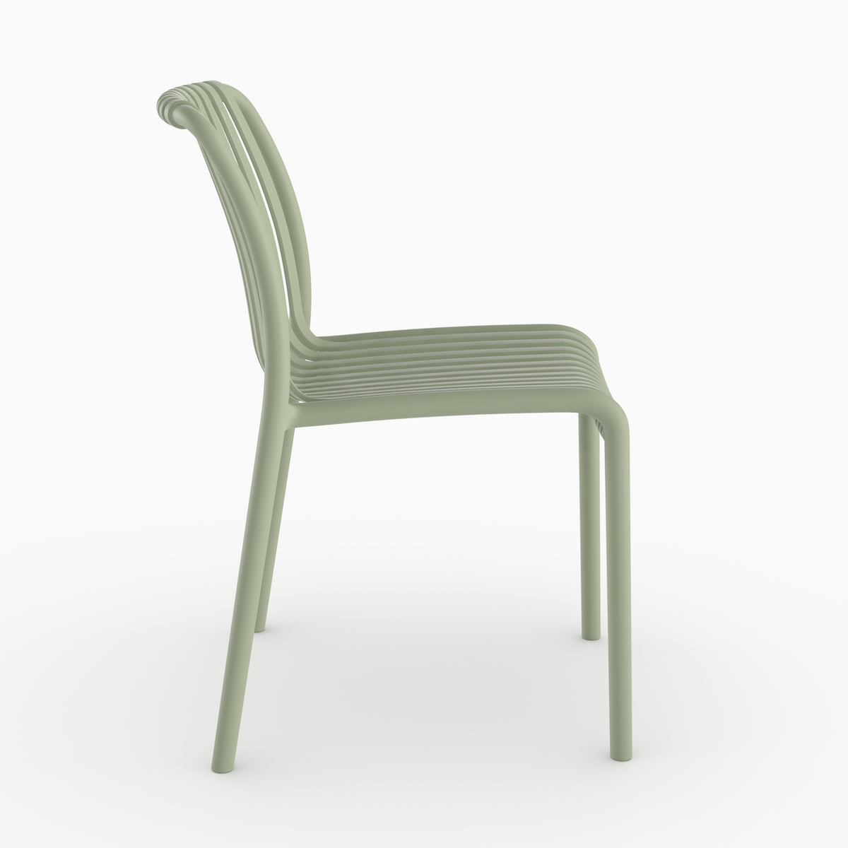 Chaise Duli jardin plastique vert pastel vue côté