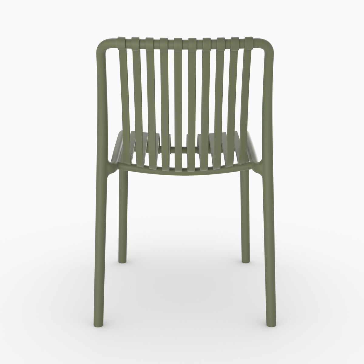 Chaise empilable Duli jardin plastique vert kaki face