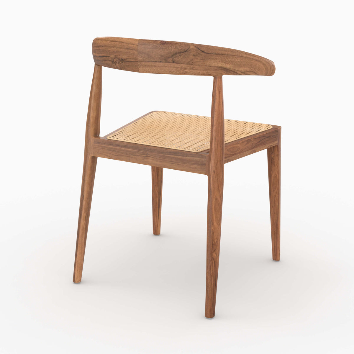 sedie in legno di teak alia con intreccio in rattan set di 2