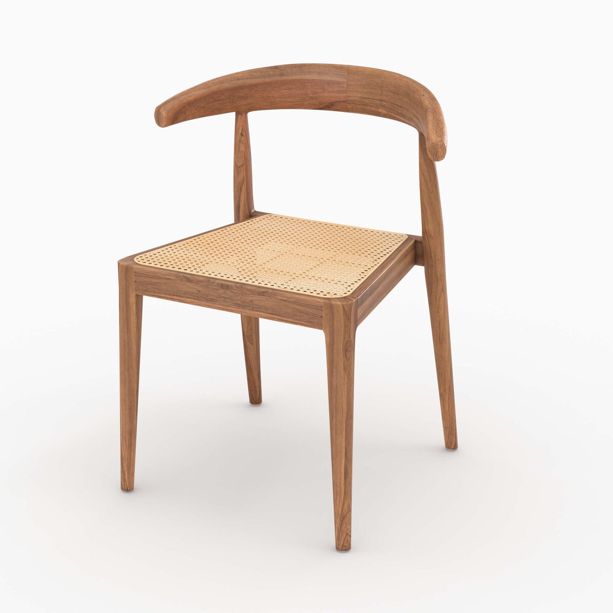 sedia in legno di teak e trama di rattan alia set di 2