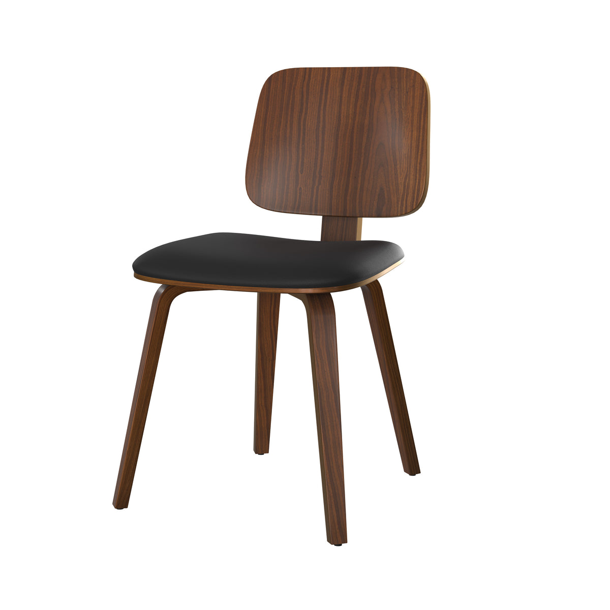 chaise en bois flow de noyer et tissu noir