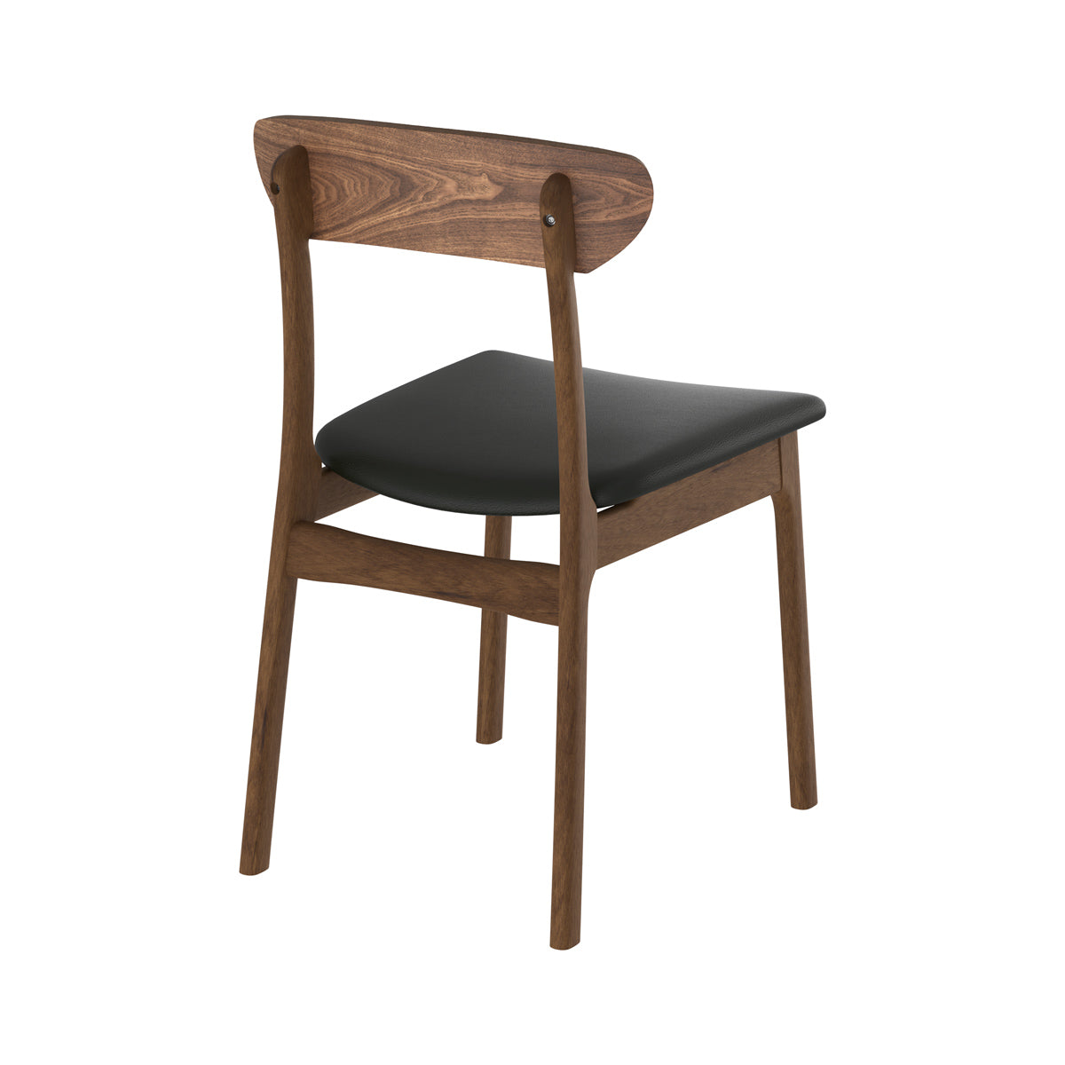chaise en cuir synthetique et bois clair lana lot de 2