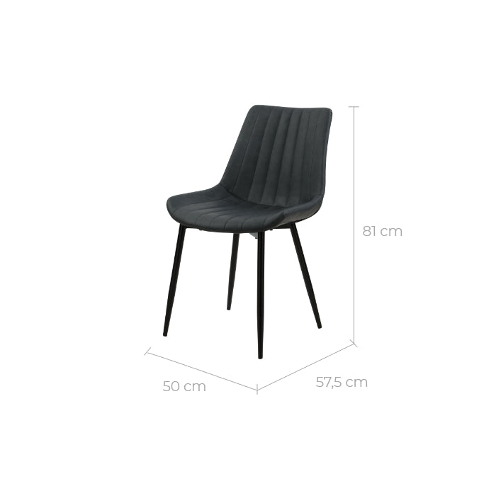 sedia in pelle sintetica nera set di 2 killi