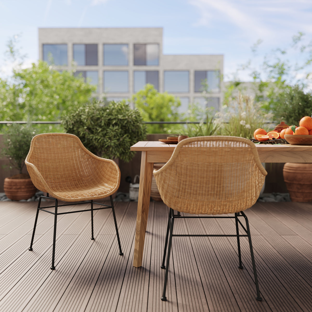 chaise en resine tressee naturelle lot de carmela