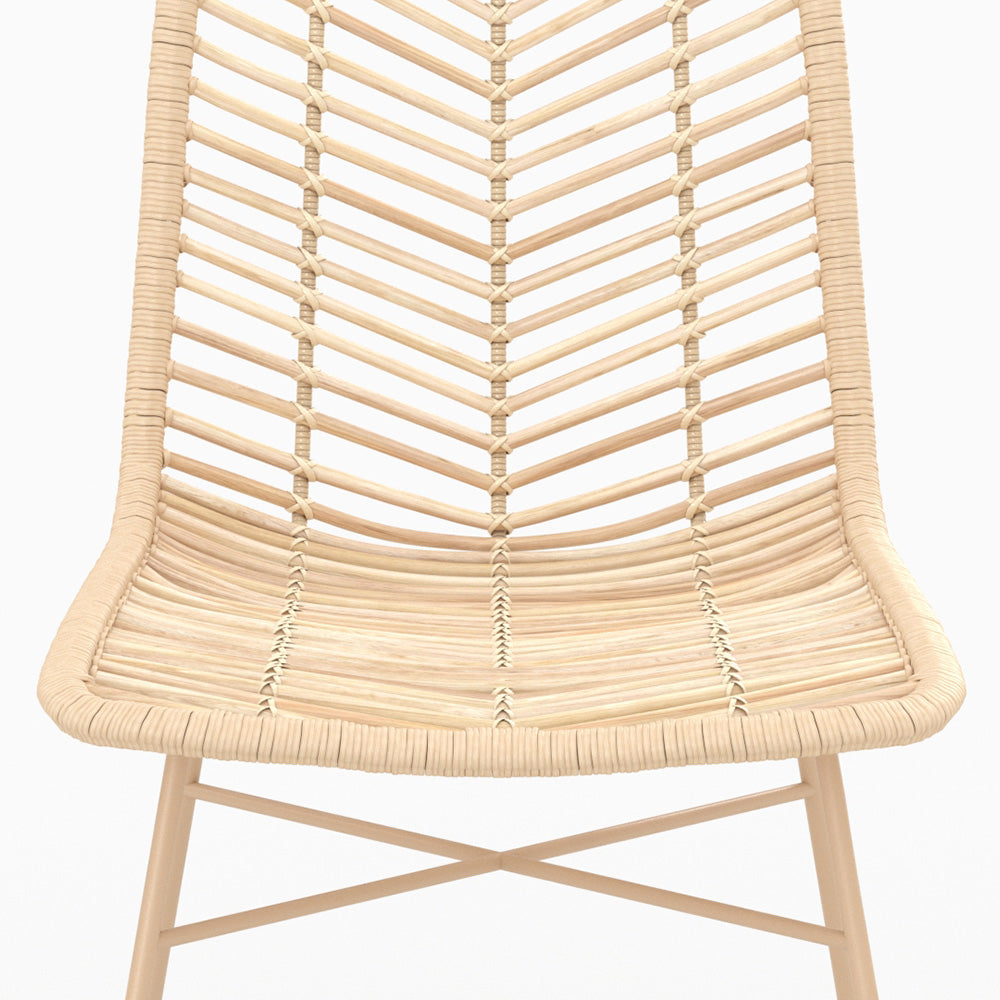 chaise en rotin naturel et pieds beiges tamara lot de 2