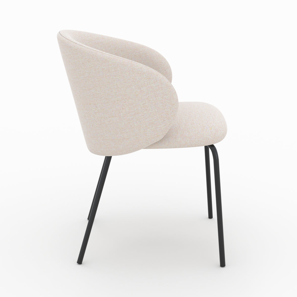 set di 2 sedie in tessuto beige con gambe in metallo nero victoria