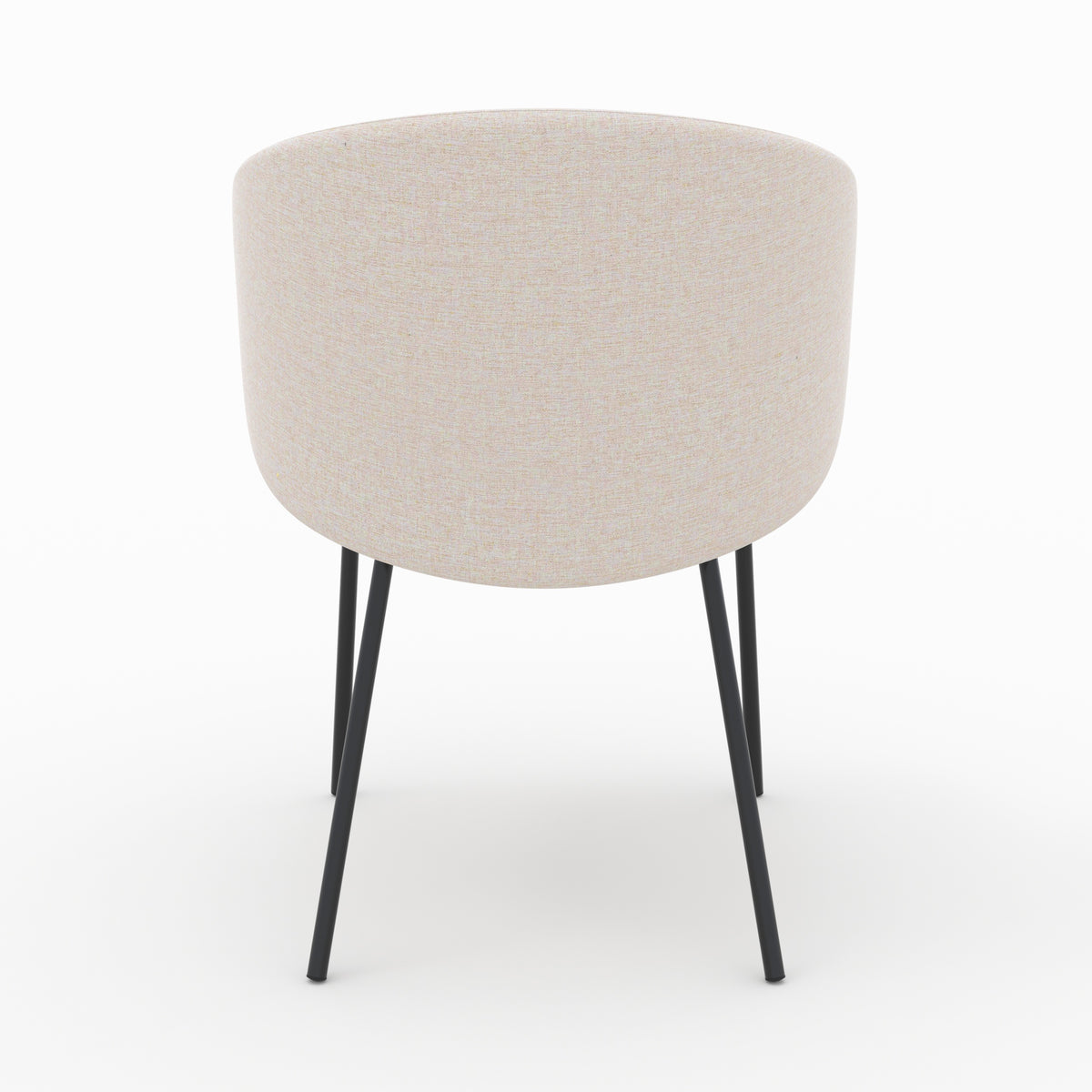sedia in tessuto beige con gambe in metallo nero victoria set di 2