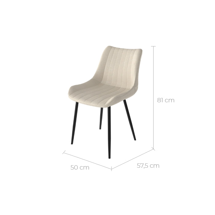 chaise en tissu beige killi lot de 2