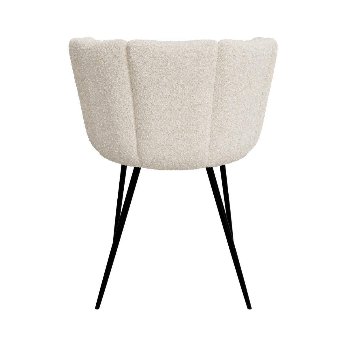 sedia in tessuto bouclé beige e gambe in metallo cosette