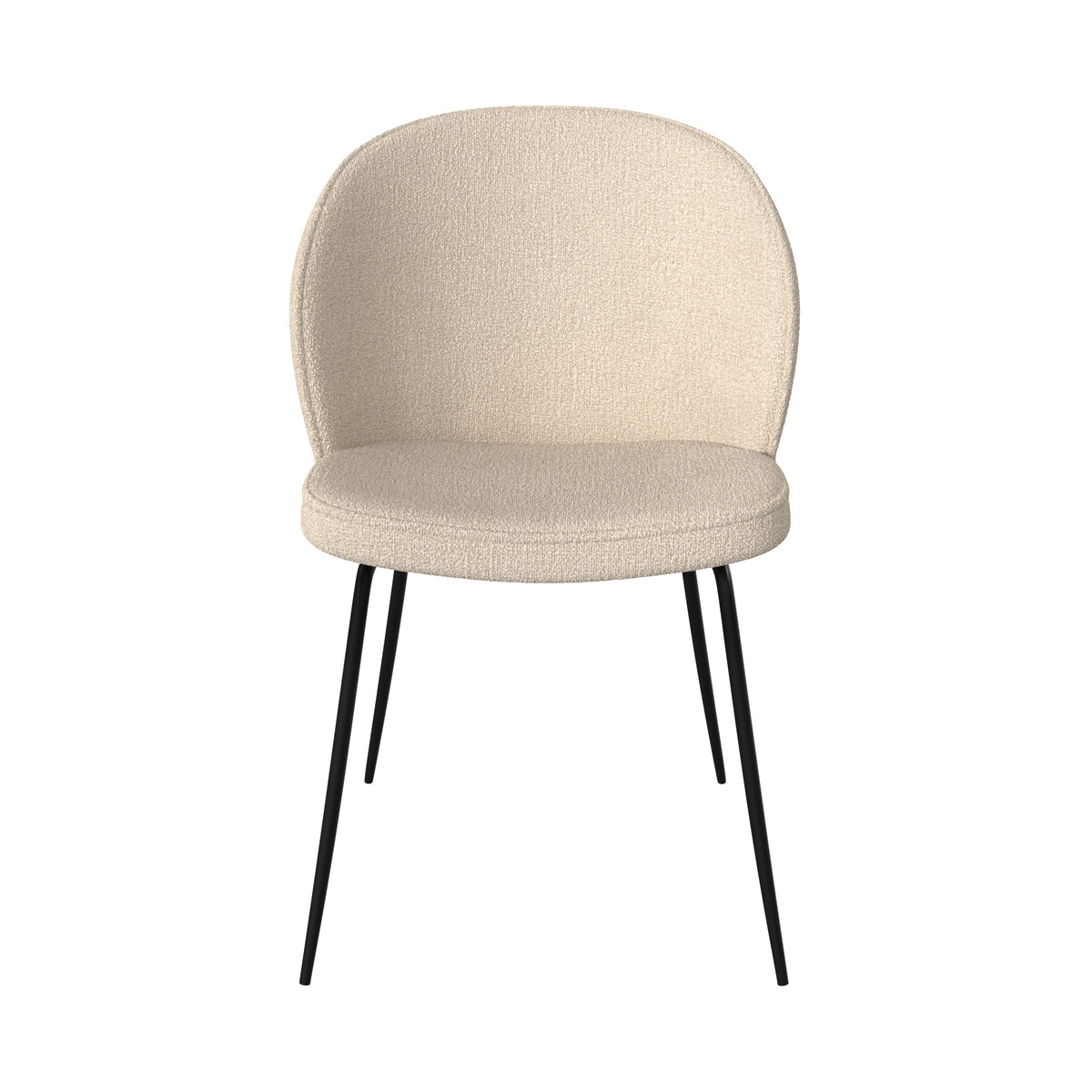 chaise en tissu boucle beige pieds metal noir lot de 2 groom