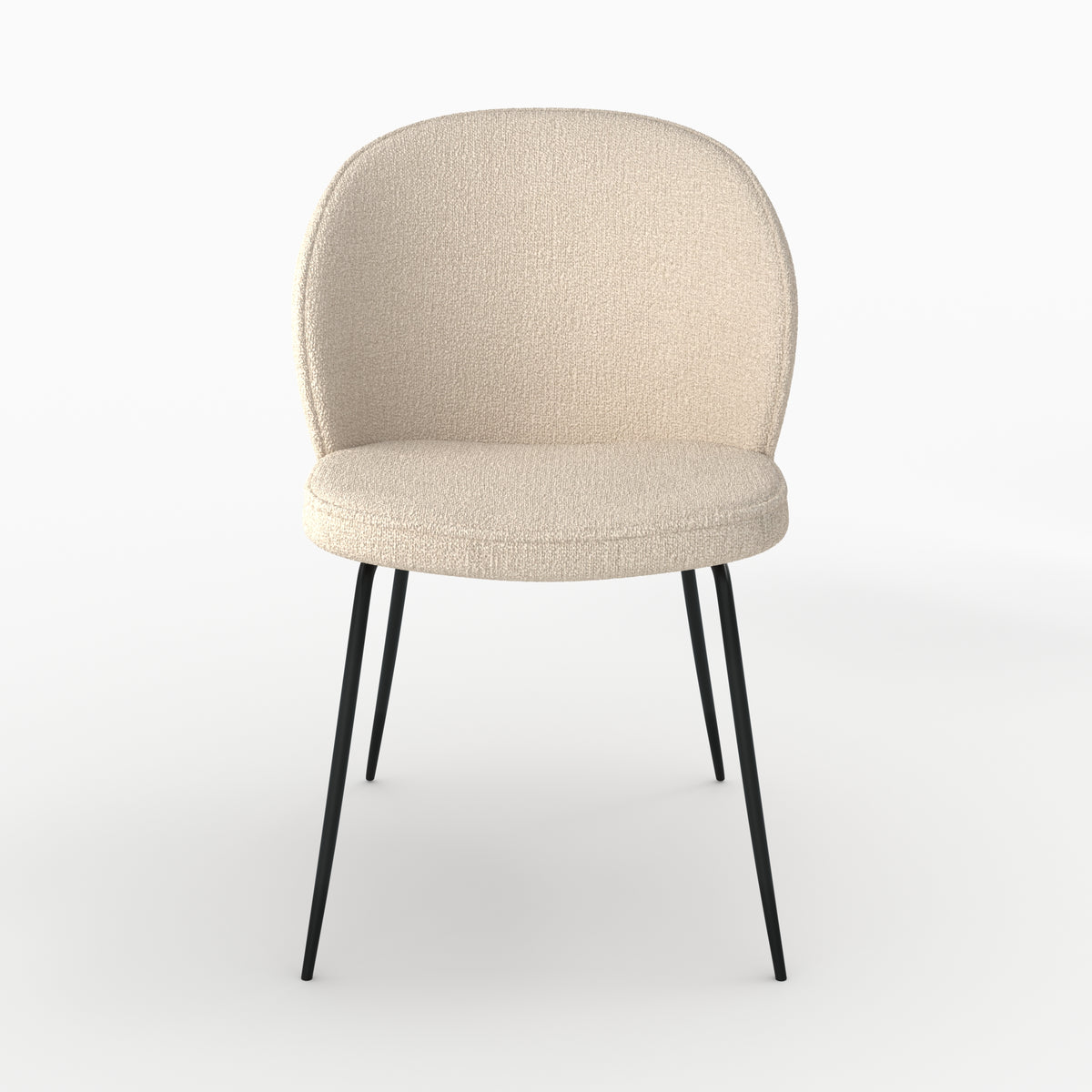 chaise en tissu boucle beige pieds noirs groom unite