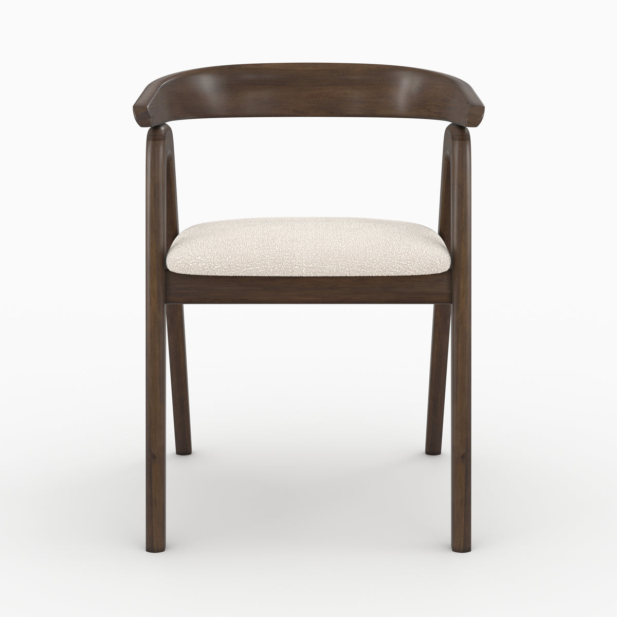 chaise en tissu boucle creme bois fonce d hevea hawa