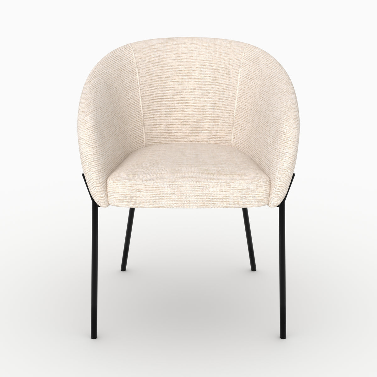 Chaise en tissu chiné blanc Andy