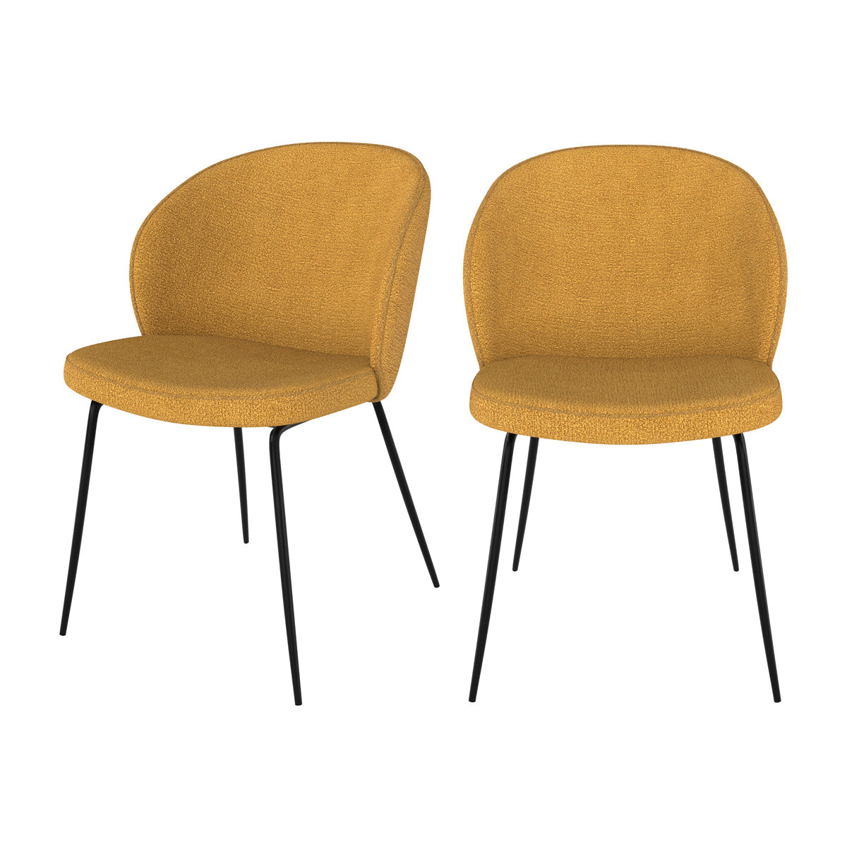 chaise en tissu jaune bouclette groom