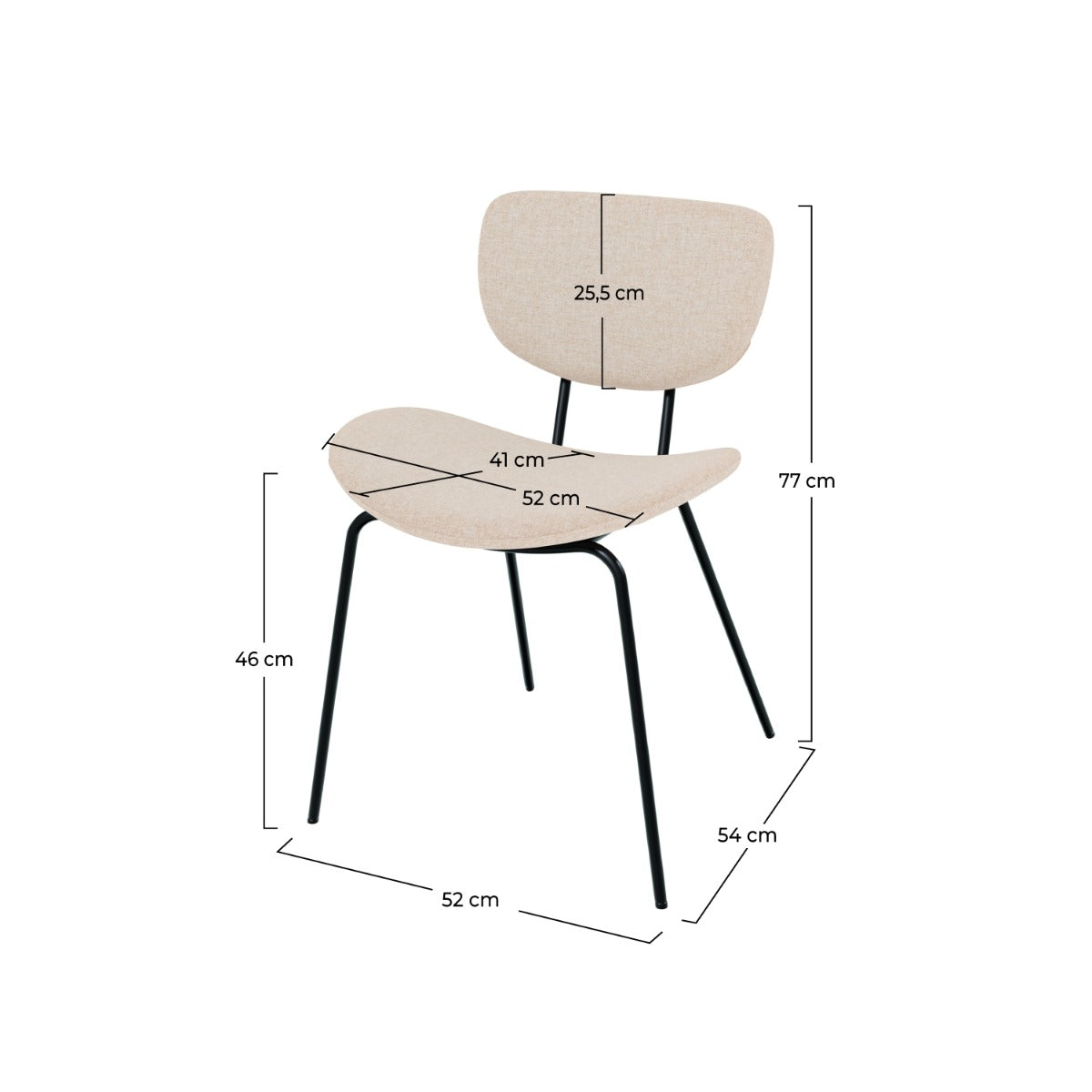 chaise en tissu vert et pieds en m_tal noir lot de 2 verger