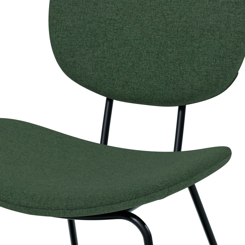 Chaise en tissu vert et pieds en métal lot de 2 Verner – Maison Pavane