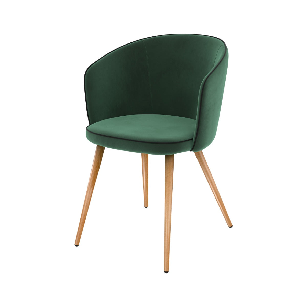 chaise en velour vert lot de 2 chiara