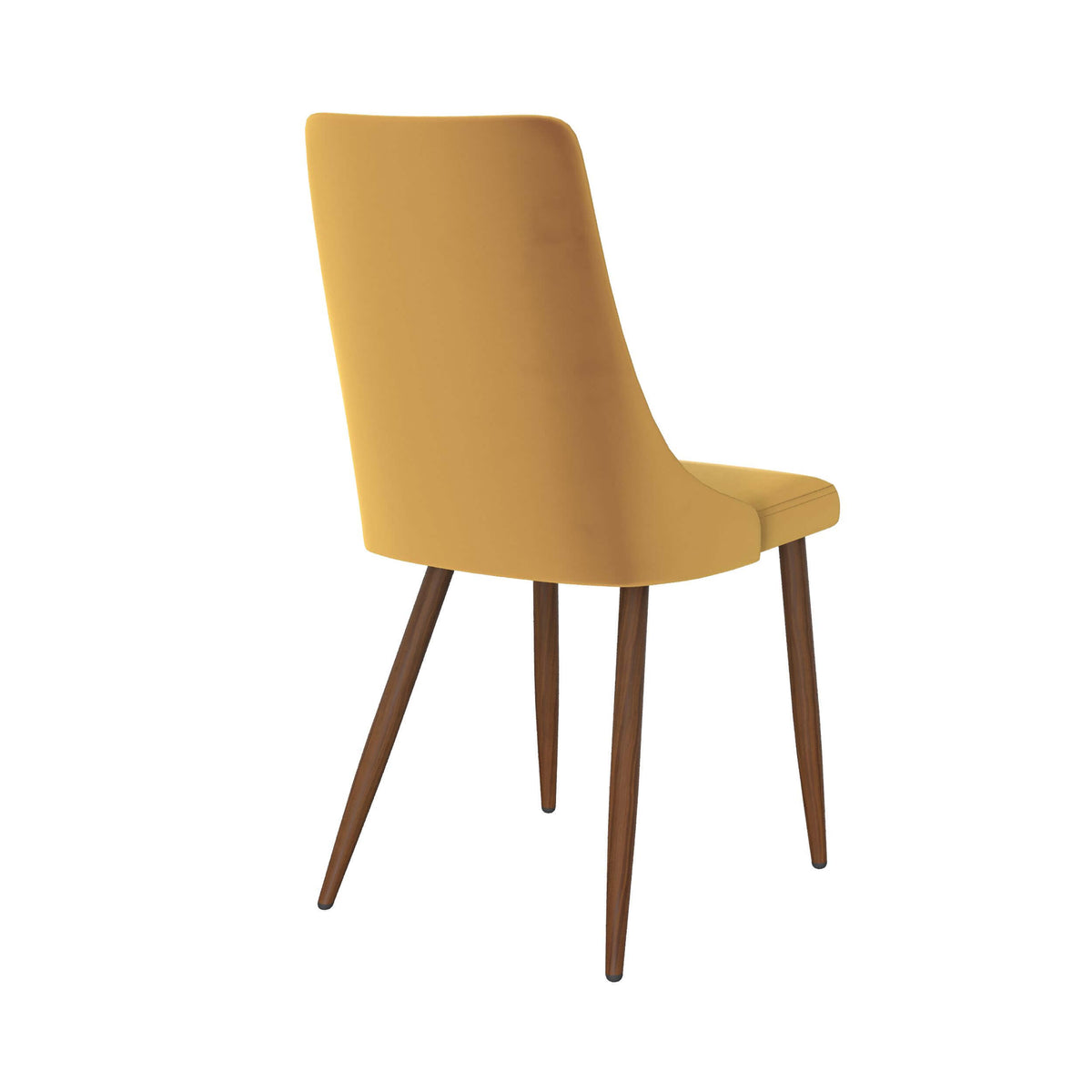 chaise en velours jaune moutarde vinni pieds immitation bois lot de 2