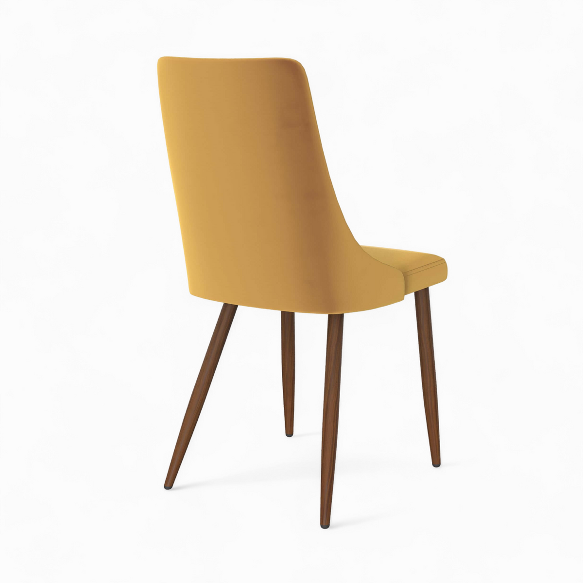 chaise en velours jaune moutarde vinni pieds immitation bois lot de 2