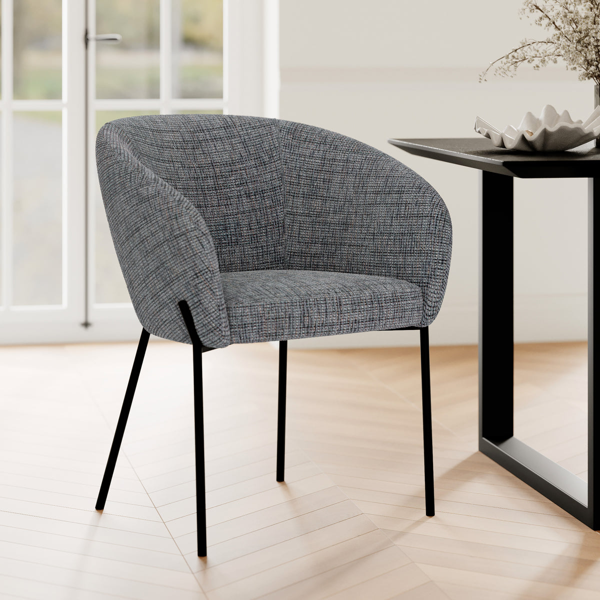 chaise grise andy tissu gris chine