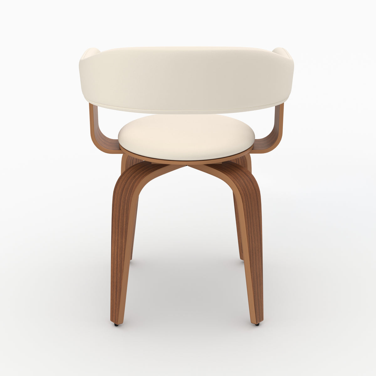 Chaise Harold accoudoirs bois courbé noyer blanc dos – Maison Pavane