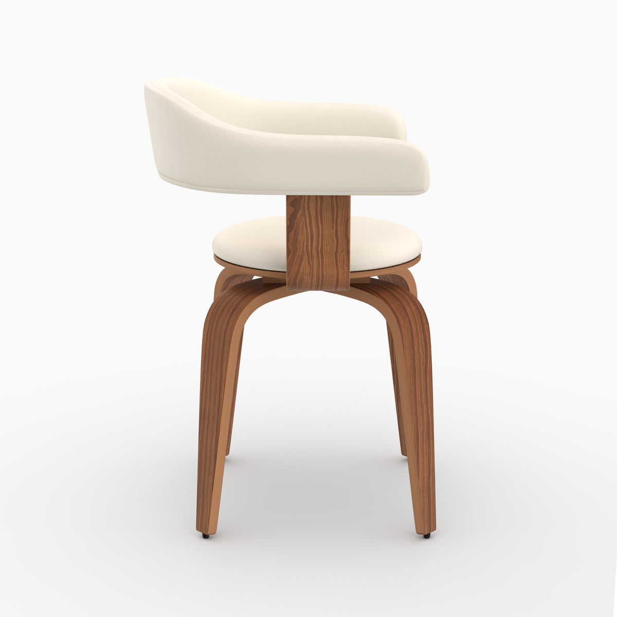 Chaise Harold accoudoirs scandinave bois courbé noyer blanc profil – Maison Pavane