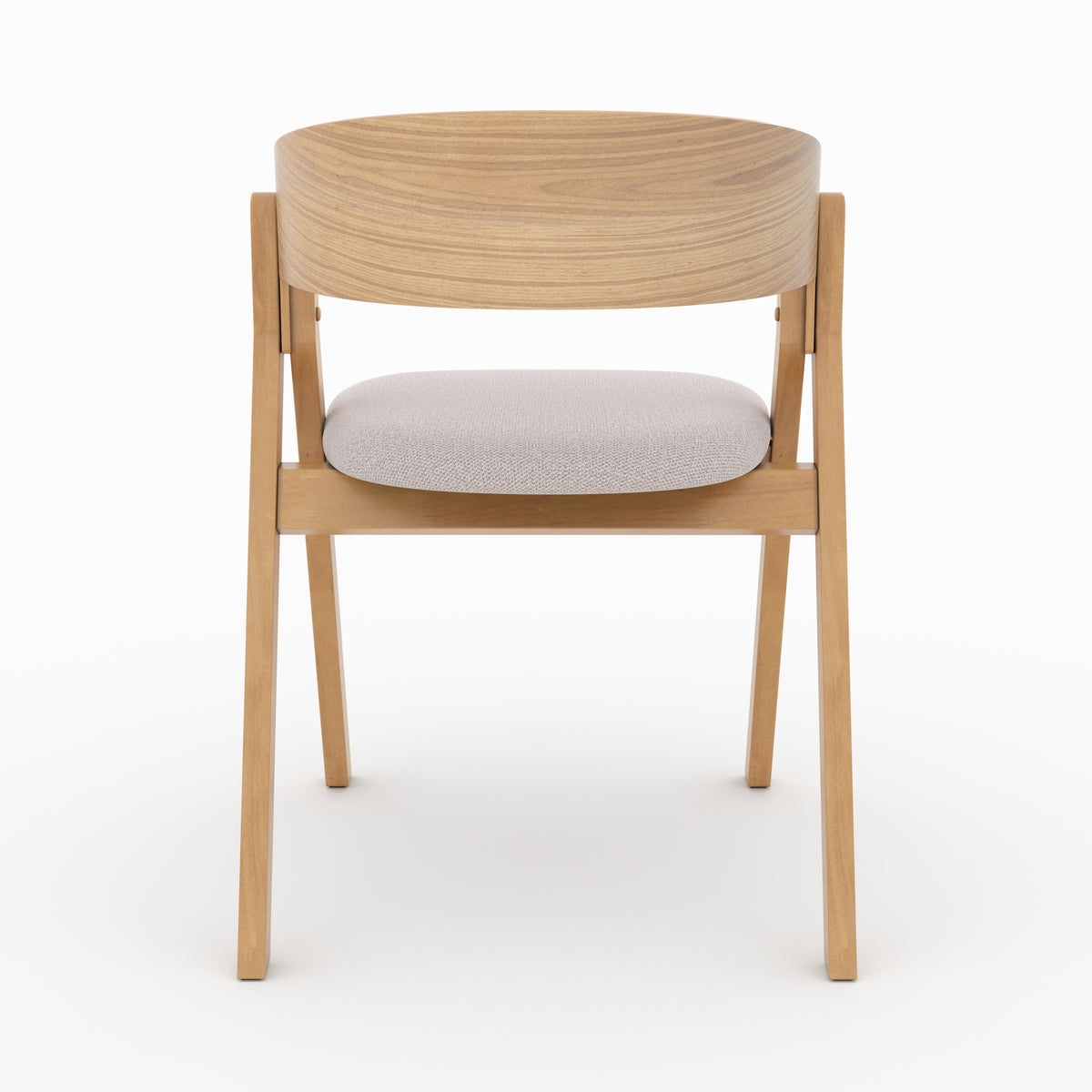 chaise heloise en bois d hevea fonce et tissu beige