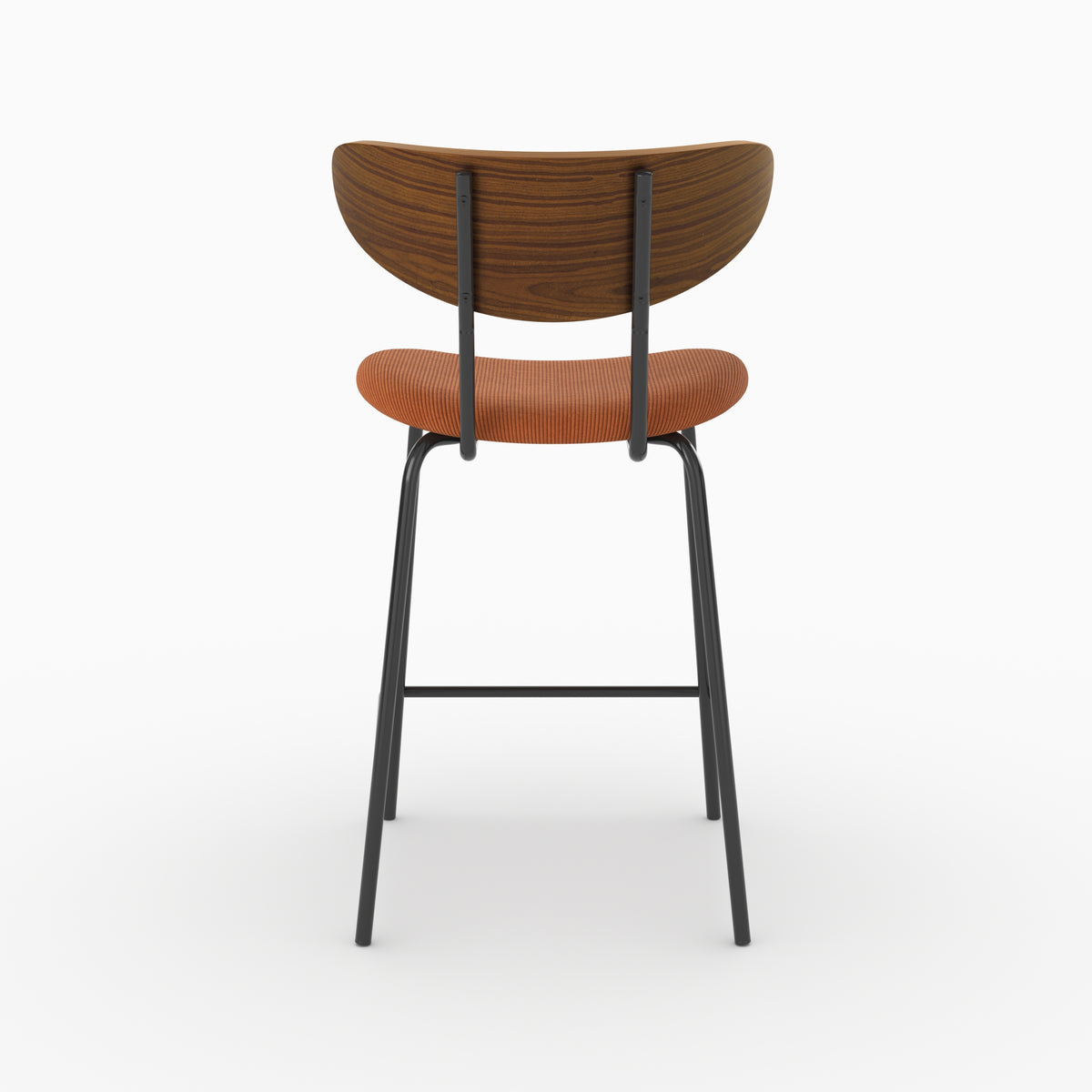 Chaise pour îlot central Jade en velours côtelé terracotta, vue de dos - Maison Pavane