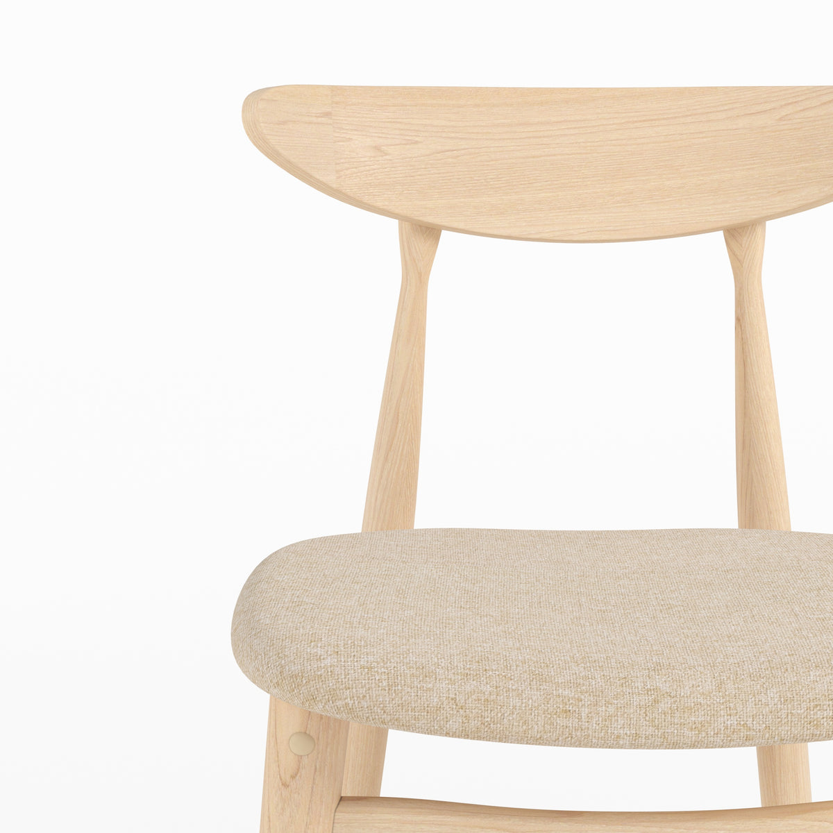 Chaise îlot central Josette détail dossier assise tissu beige clair – Maison Pavane