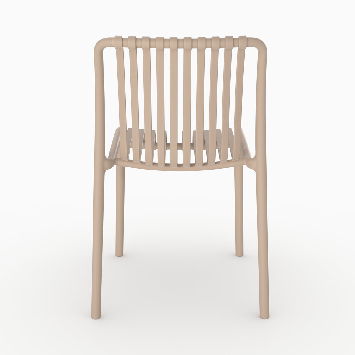 Chaise jardin Duli plastique beige vue face perspective