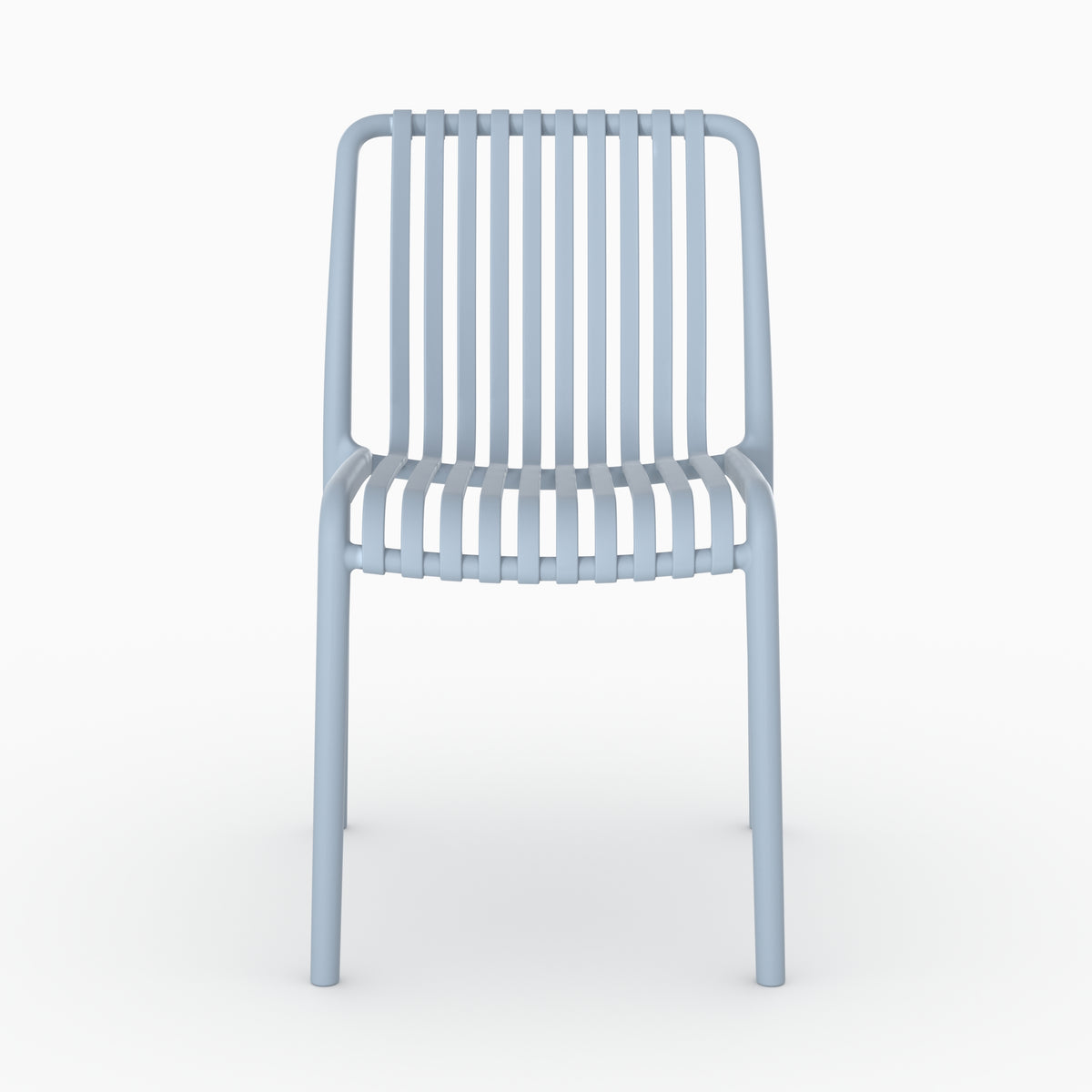 Chaise jardin empilable Duli bleu pastel plastique perspective vue