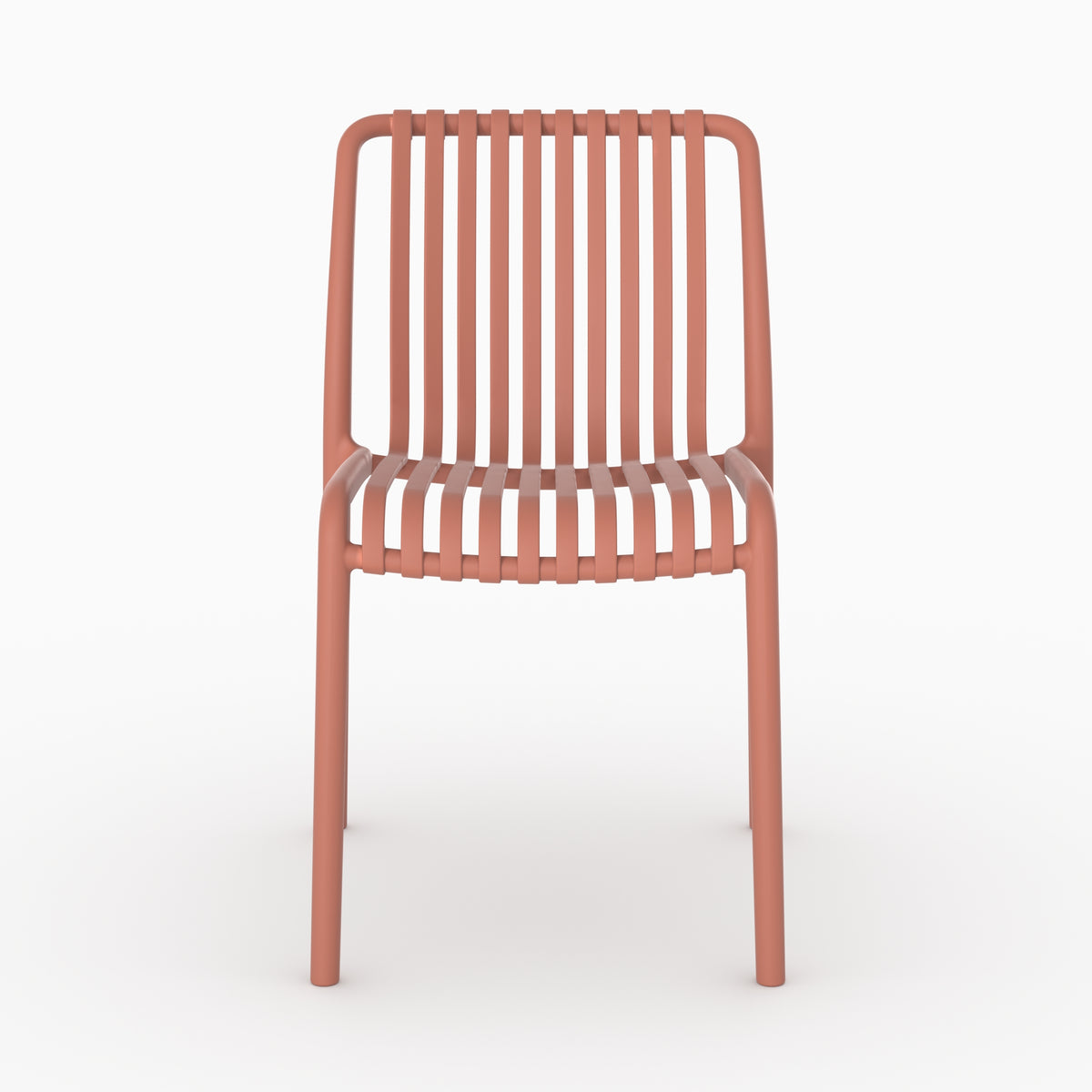 Chaise jardin empilable Duli terracotta plastique perspective vue