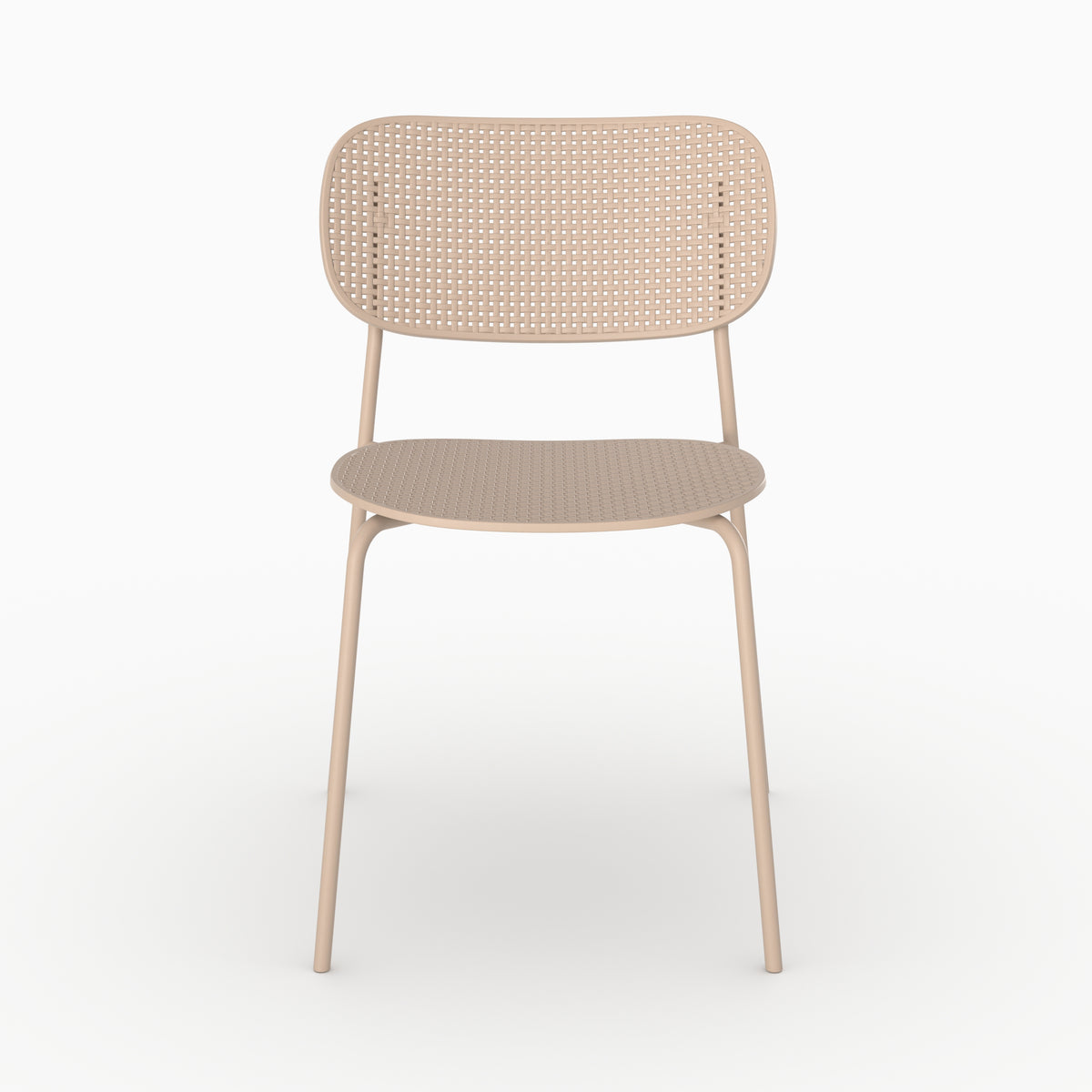 Chaise jardin empilable Gea beige plastique perspective vue